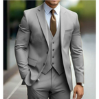 Three Piece Suit with Double Button Waistcoat and Trousers for Men