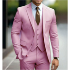 Three Piece Suit with Double Button Waistcoat and Trousers for Men