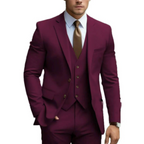 Three Piece Suit with Double Button Waistcoat and Trousers for Men