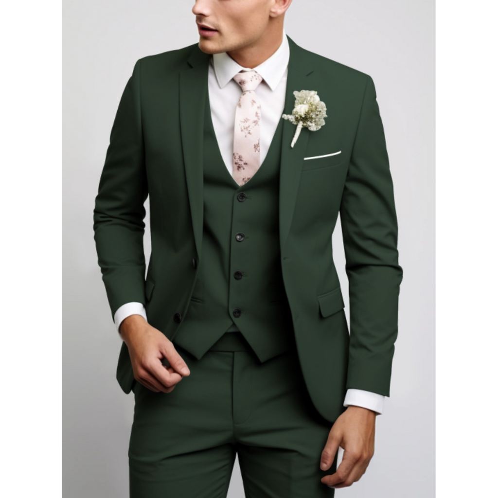 Slim Fit Three Piece Suit for Men | Formal Wedding Guest Wear