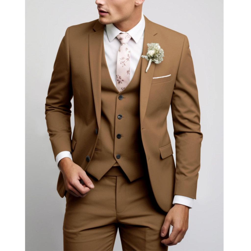 Slim Fit Three Piece Suit for Men | Formal Wedding Guest Wear
