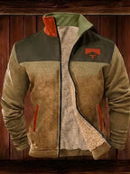 Cotton Polyester Blend Regular Fit Fleece Jacket for Men | Outdoor Wear