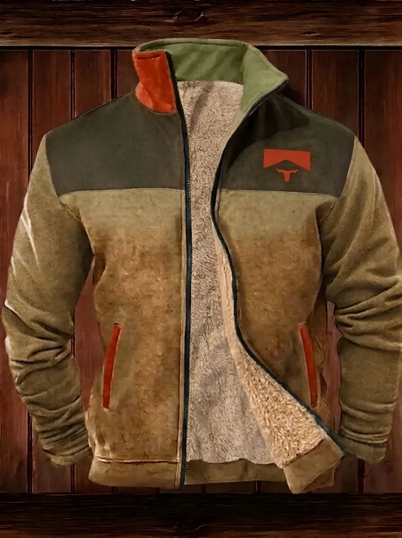Cotton Polyester Blend Regular Fit Fleece Jacket for Men | Outdoor Wear