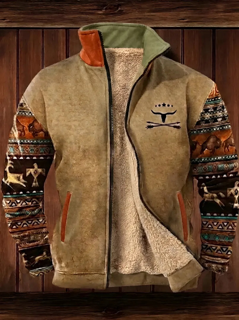 Cotton Polyester Blend Regular Fit Fleece Jacket for Men | Outdoor Wear