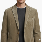 Men Blazer | Notch Lapel with Two-Button Front Closure
