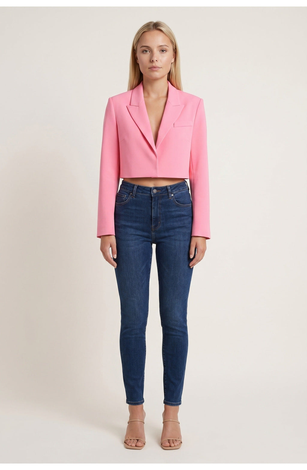 Cropped Lapel Collar Blazer for Women | Office and Evening Wear