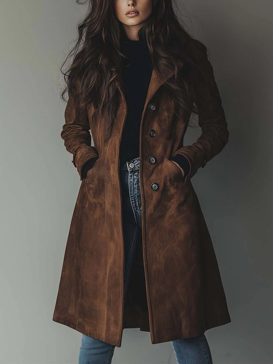 Trench Coat for Women in Brown, Dark Blue or Dark Grey | Vintage Style