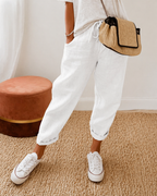 Cotton Linen Relaxed Fit Trousers for Men