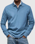 Cotton Long Sleeve Polo Shirt for Men