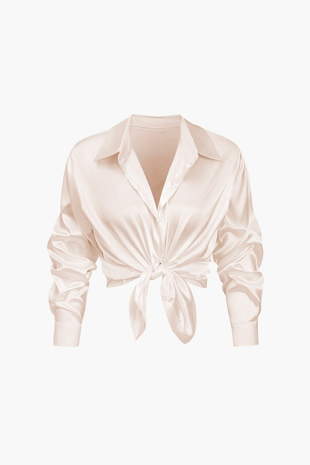 Women Blouse | Long sleeve with collar and front tie detail