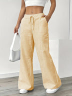 Striped Wide Flare Trousers for Women | Beach Summer