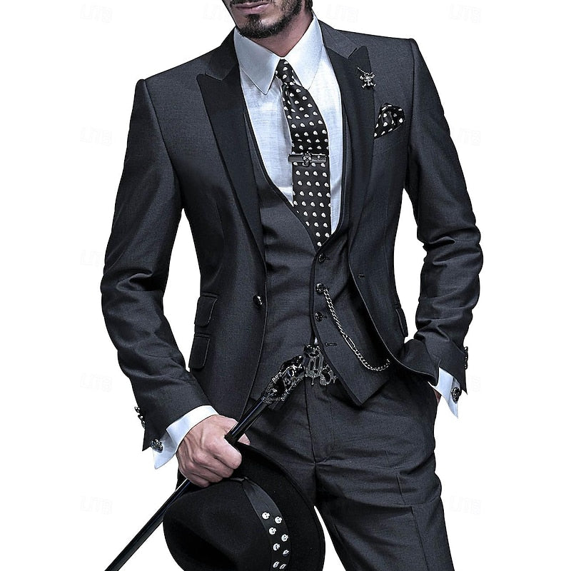 Tailored Three Piece Waistcoat Suit Set for Men | Formal Occasion Wear