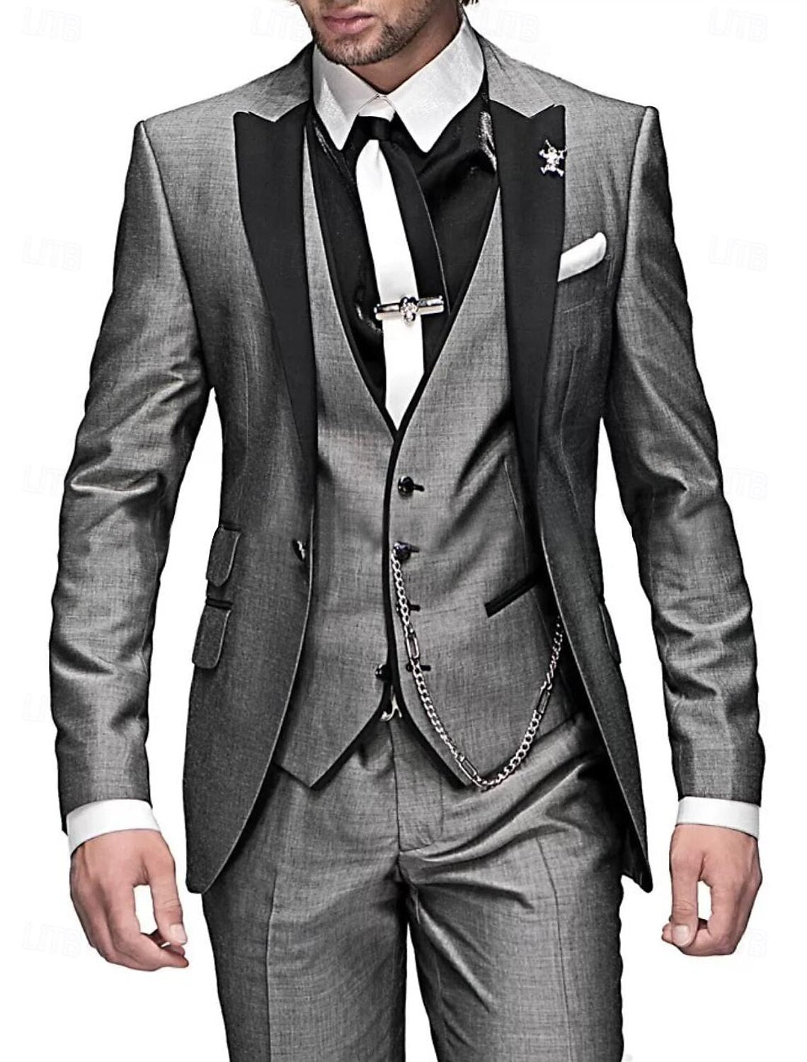 Tailored Three Piece Waistcoat Suit Set for Men | Formal Occasion Wear