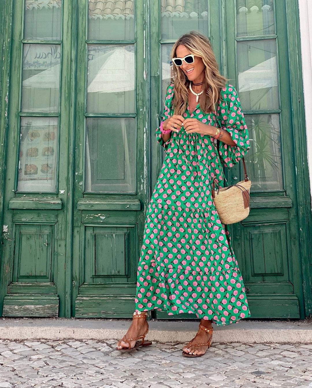 Floral Print Relaxed Fit Maxi Dress for Women | Summer