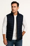 Cotton Padded Stand Collar Sleeveless Puffer Gilet for Men | Winter Wear