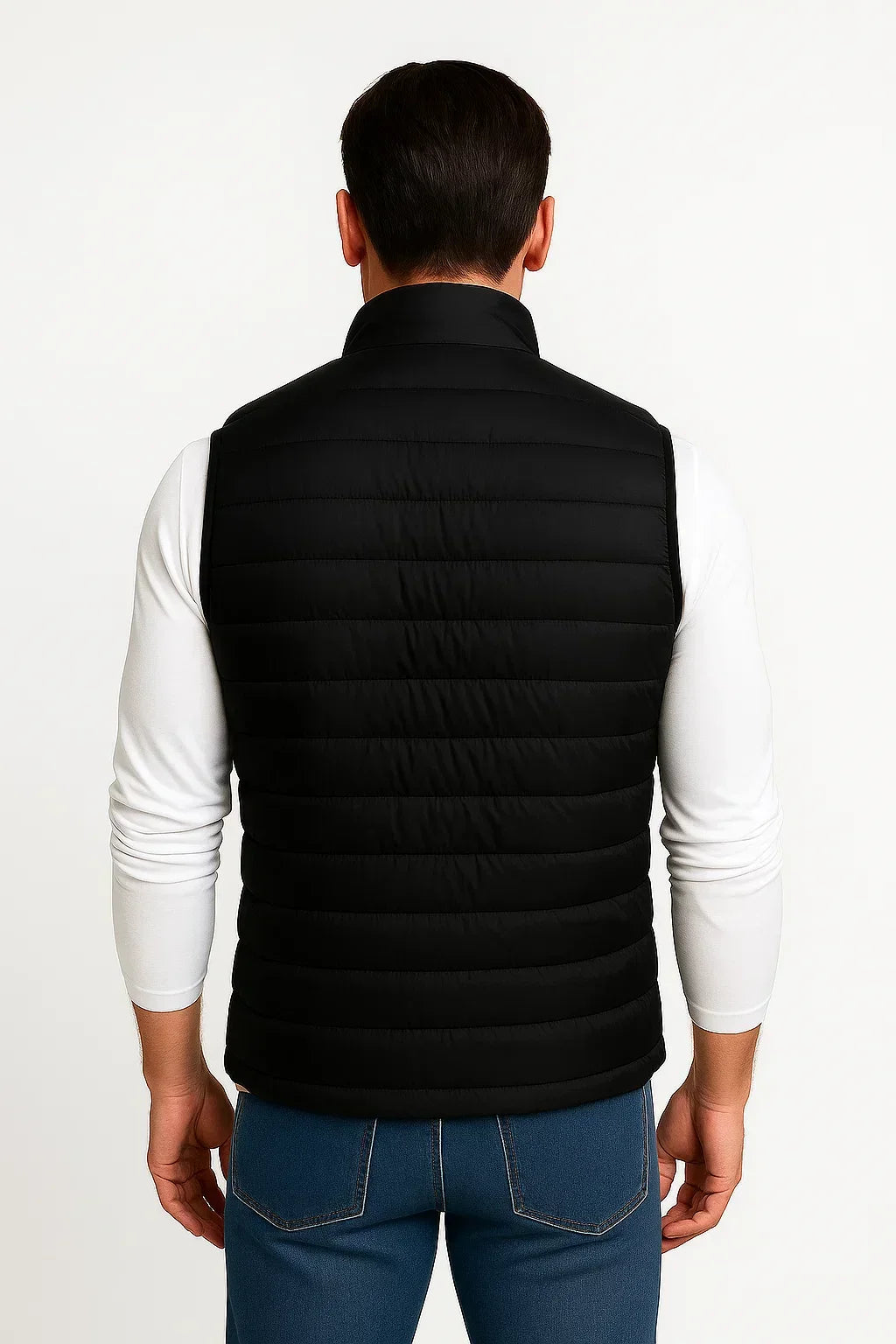 Cotton Padded Stand Collar Sleeveless Puffer Gilet for Men | Winter Wear