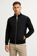 Quilted Front Hybrid Knit Sleeve Jacket for Men