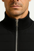 Quilted Front Hybrid Knit Sleeve Jacket for Men