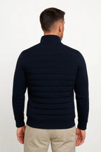 Quilted Front Hybrid Knit Sleeve Jacket for Men