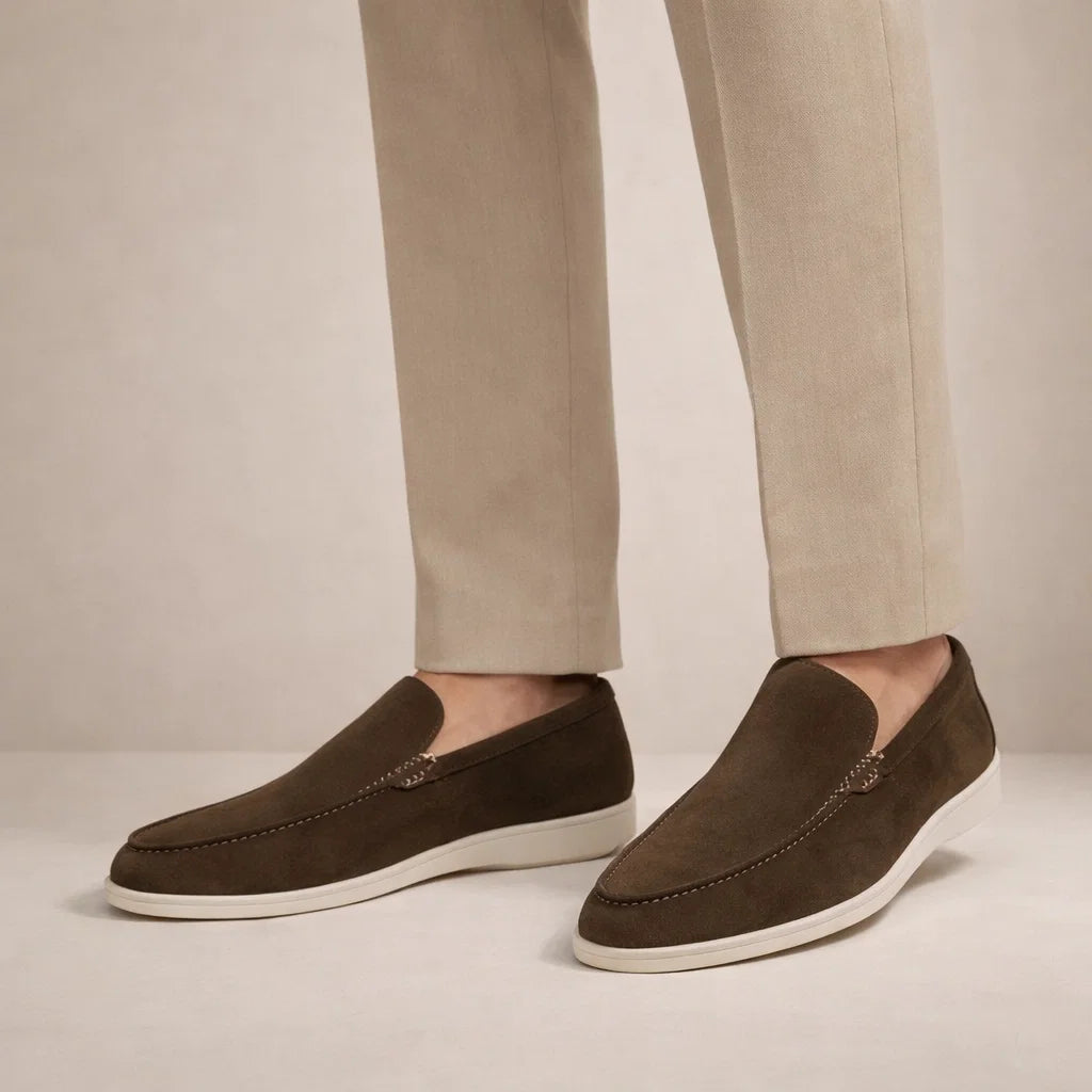 Leather Slip-On Loafers for Men Regular Fit Low Shaft