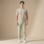 Linen Regular Fit Trousers for Men with Elasticated Waist