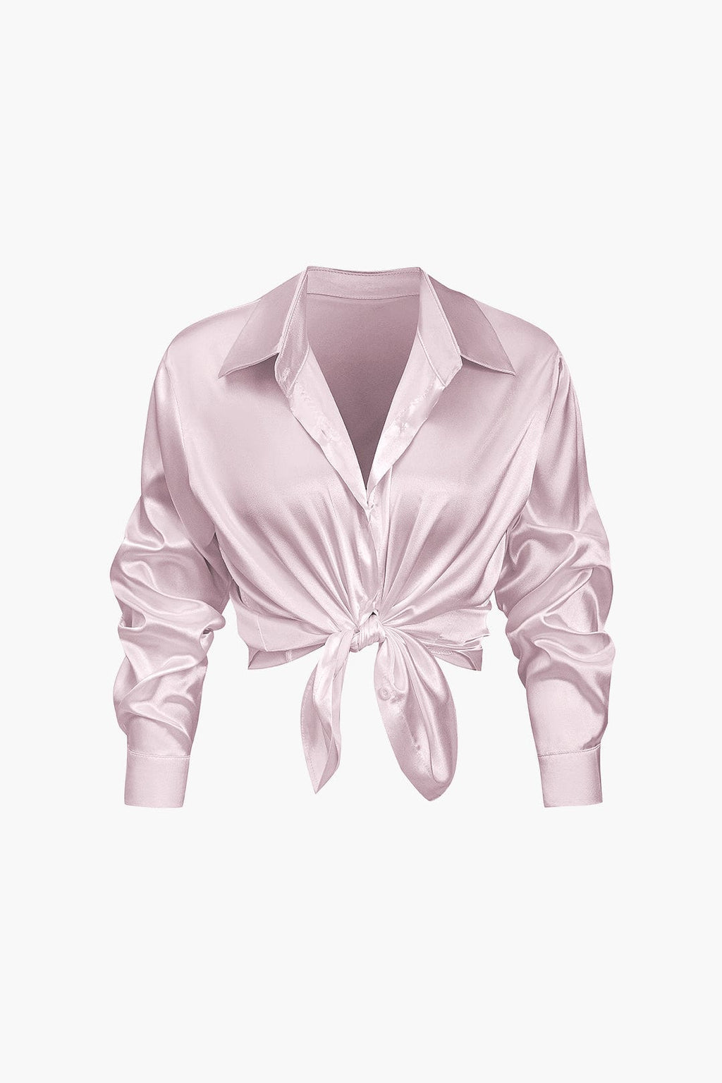 Women Blouse | Long sleeve with collar and front tie detail