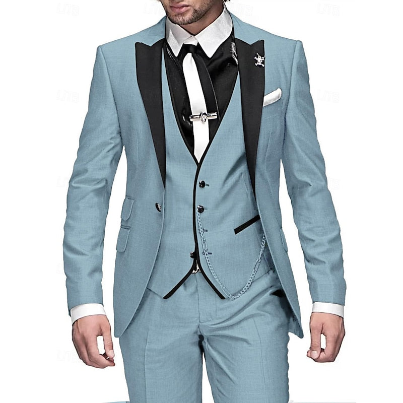 Tailored Three Piece Waistcoat Suit Set for Men | Formal Occasion Wear