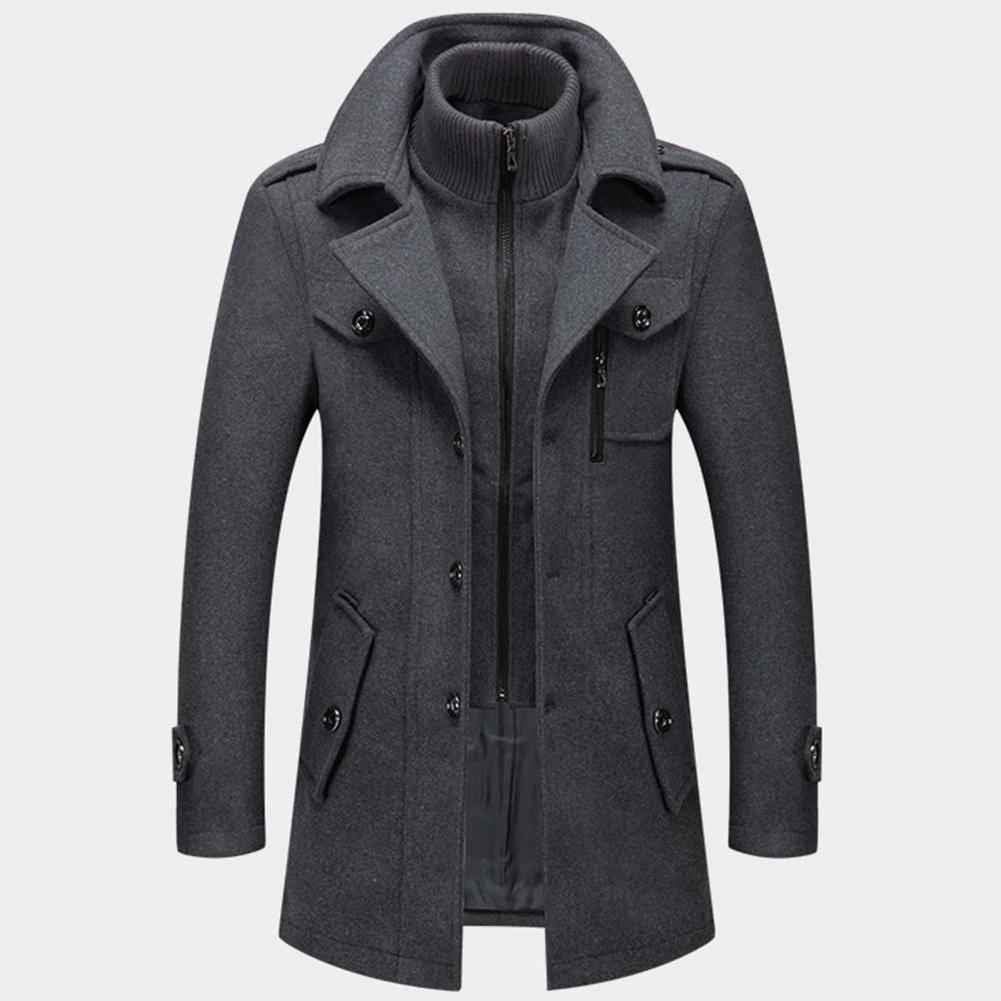 Double Layer Long Winter Coat for Men | Warm Outdoor Protection