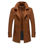 Double Layer Long Winter Coat for Men | Warm Outdoor Protection