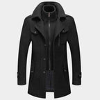 Double Layer Long Winter Coat for Men | Warm Outdoor Protection