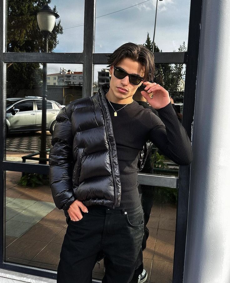 Men's Trendy Winter Jacket with Hood and High Collar