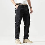 Cargo Straight Leg Trousers for Men | All-Season Woven Fabric