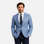 Beige Linen Slim Fit Summer Blazer for Men | Smart Casual Occasion Layering