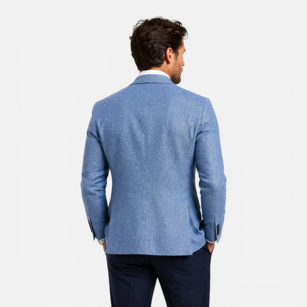 Beige Linen Slim Fit Summer Blazer for Men | Smart Casual Occasion Layering