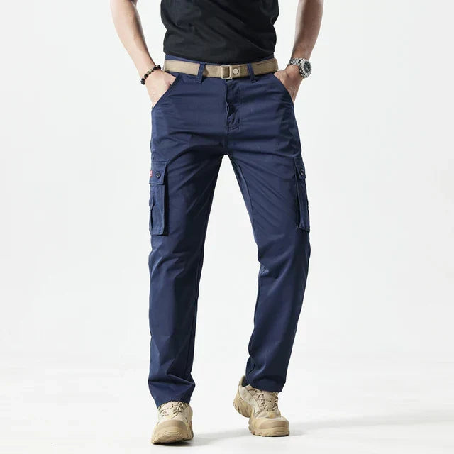 Cargo Straight Leg Trousers for Men | All-Season Woven Fabric