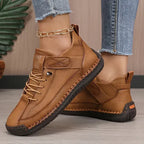 Leather Cushioned Lace-Up Orthopedic Support Everyday Trainers for Women