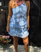 Asymmetric Ruffle Mini Dress for Women | Single Shoulder Strap Summer