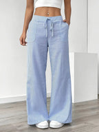 Striped Wide Flare Trousers for Women | Beach Summer
