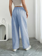 Striped Wide Flare Trousers for Women | Beach Summer