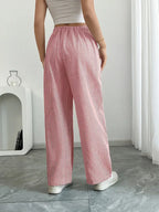 Striped Wide Flare Trousers for Women | Beach Summer
