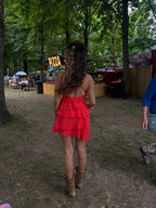 Asymmetric Ruffle Mini Dress for Women | Single Shoulder Strap Summer