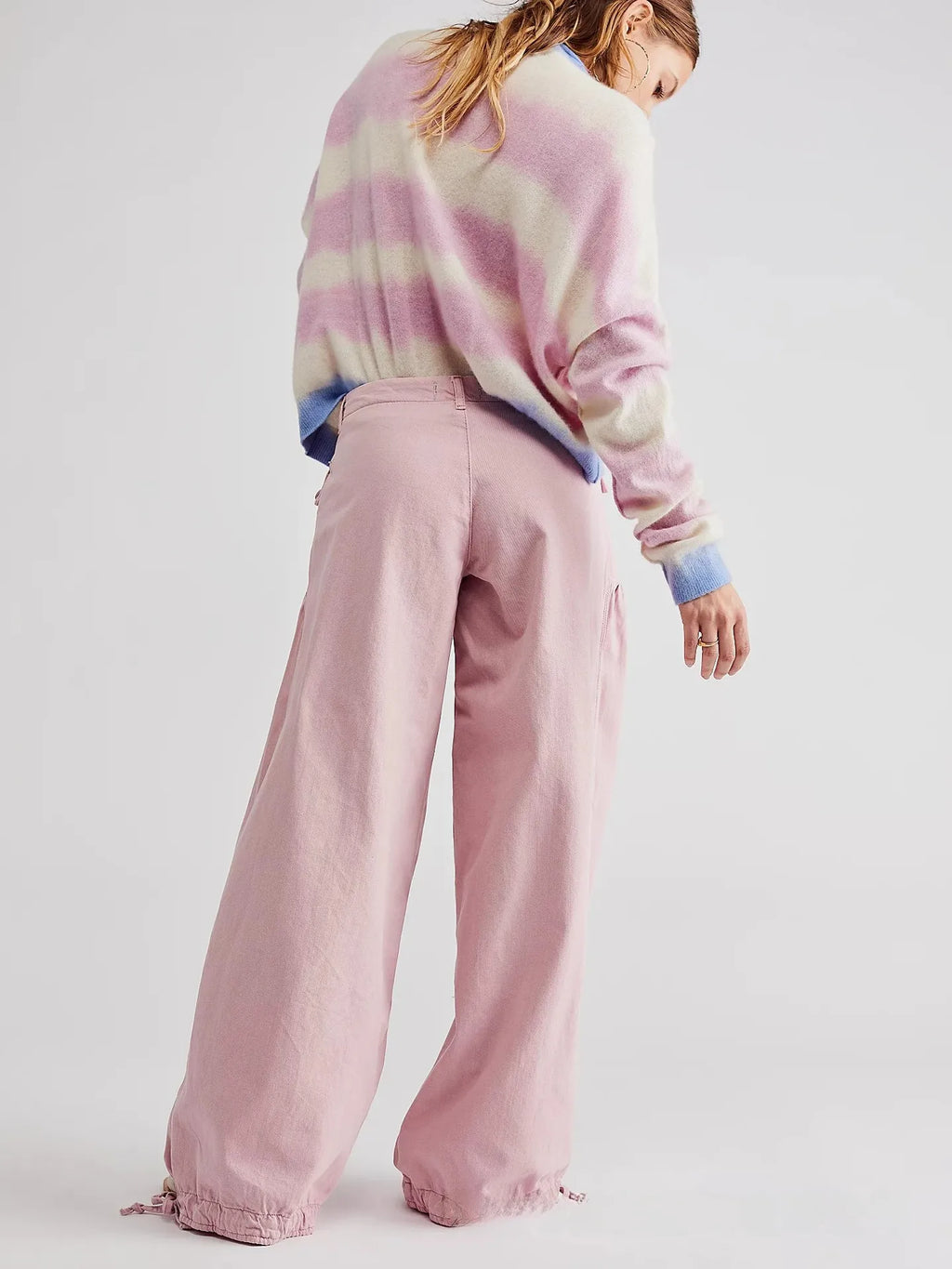 Pleated Wide Leg Trousers with Pocket Detail for Women | Bohemian Style