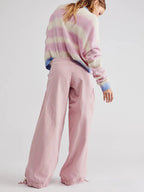 Pleated Wide Leg Trousers with Pocket Detail for Women | Bohemian Style