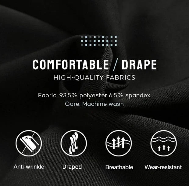Stretch Loose Fit Trousers with Elastic Waist for Men | Work and Casual Wear