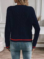 Cable Knit Open Front Buttoned Cardigan for Women | Work and Casual Wear