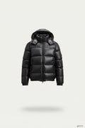 Glossy Quilted Sherpa Lined Hooded Puffer Jacket for Men | Outdoor Wear