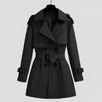 Double Breasted Mid Length Trench Coat for Women | Spring Autumn Outerwear