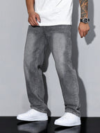 Mid Rise Regular Fit Straight Leg Jeans for Men | Everyday Denim