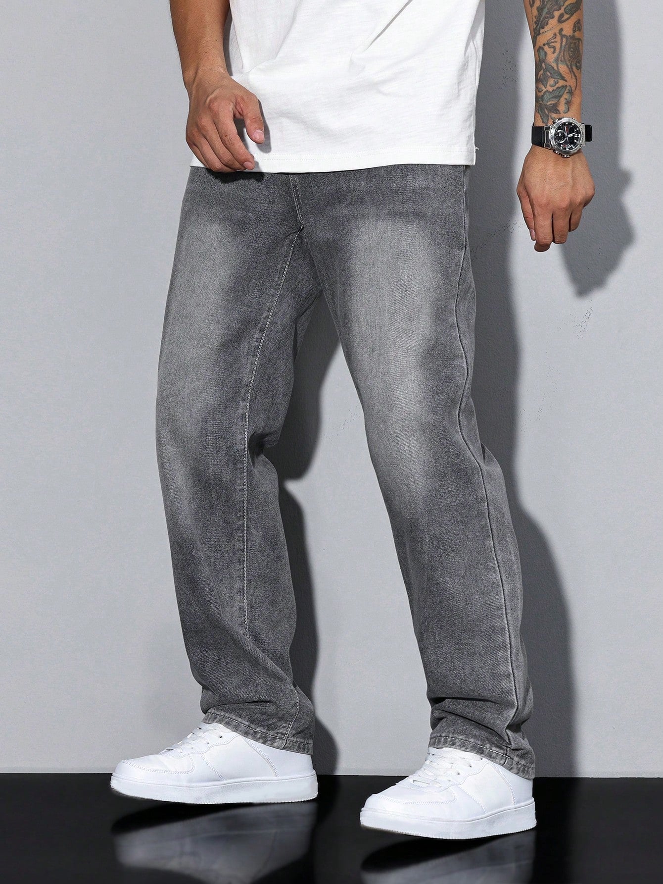 Mid Rise Regular Fit Straight Leg Jeans for Men | Everyday Denim