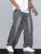 Mid Rise Regular Fit Straight Leg Jeans for Men | Everyday Denim
